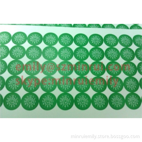 Custom Cell Phone Small Round Date Warranty Sticker,mobile Phone Eggskin Destructible Labels With Custom Logo Name 